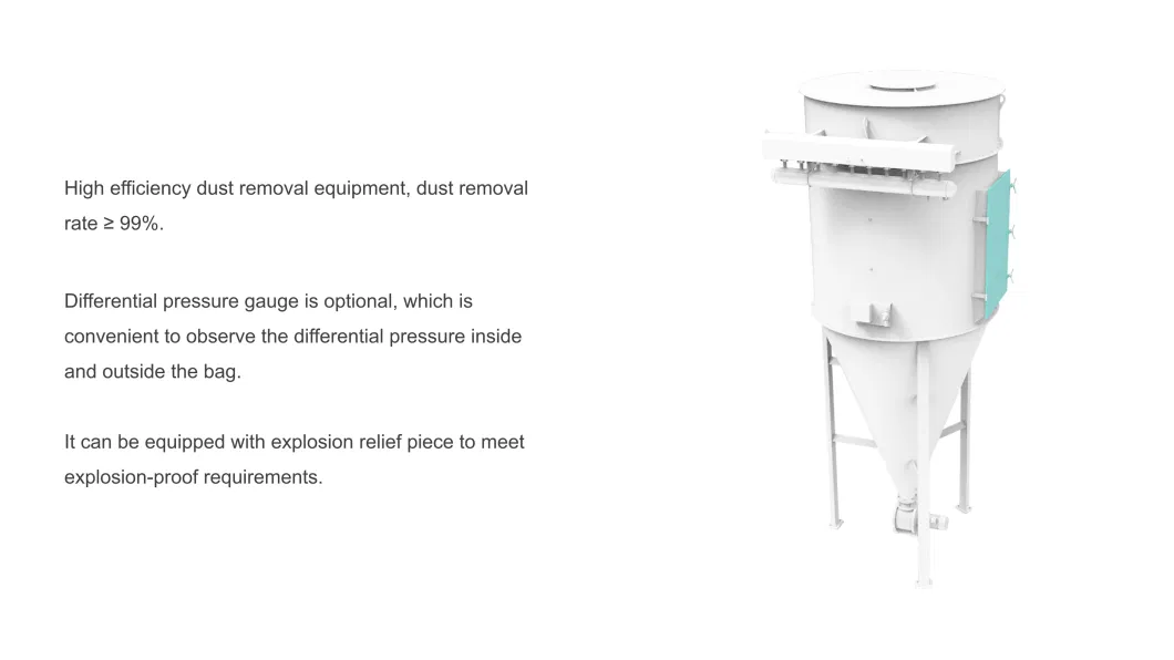 Cylinder High Pressure Jet Round Bag Industrial Air Dust Control Equipment for Wheat, Paddy, Rice, Corn, Soybean, Flour etc. Grain Processing Machinery